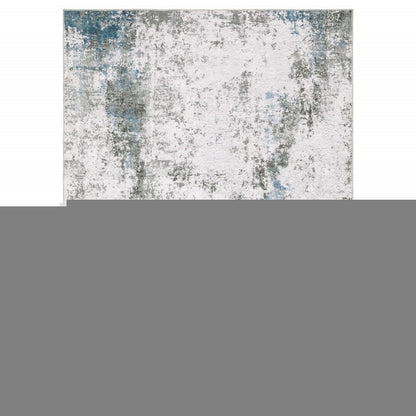2' X 3' Gray And Ivory Abstract Printed Stain Resistant Non Skid Area Rug