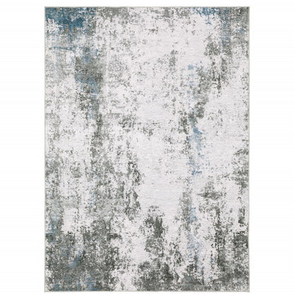 4' X 6' Silver and Gray Abstract Non Skid Area Rug