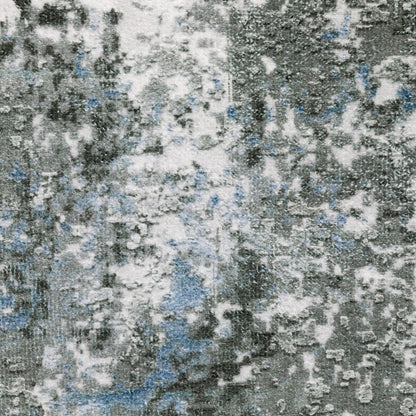 8' X 10' Silver and Gray Abstract Non Skid Area Rug