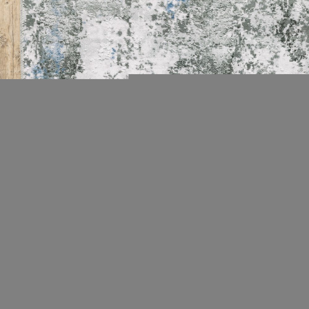 8' X 10' Silver and Gray Abstract Non Skid Area Rug