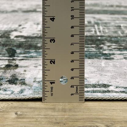 4' X 6' Silver and Gray Abstract Non Skid Area Rug
