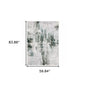 5' X 7' Gray And White Abstract Printed Stain Resistant Non Skid Area Rug