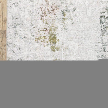 8' X 10' Ivory and Blue Abstract Non Skid Area Rug