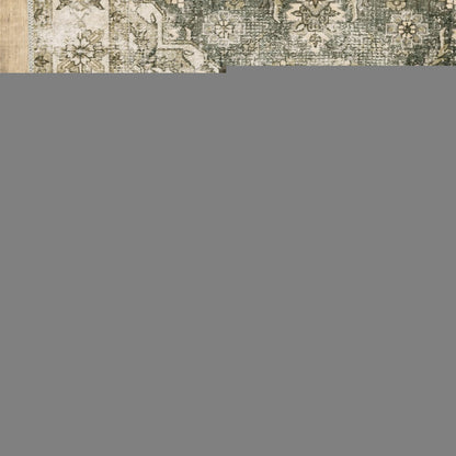 2' X 8' Blue And Beige Oriental Printed Stain Resistant Non Skid Runner Rug