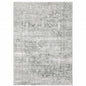 4' X 6' Sage Green Grey Ivory And Silver Oriental Printed Stain Resistant Non Skid Area Rug