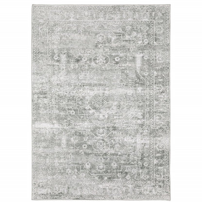 8' X 10' Sage Green Oriental Non Skid Area Rug