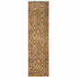 2' X 8' Gold Orange Brown Red Green Purple And Beige Southwestern Printed Stain Resistant Non Skid Runner Rug