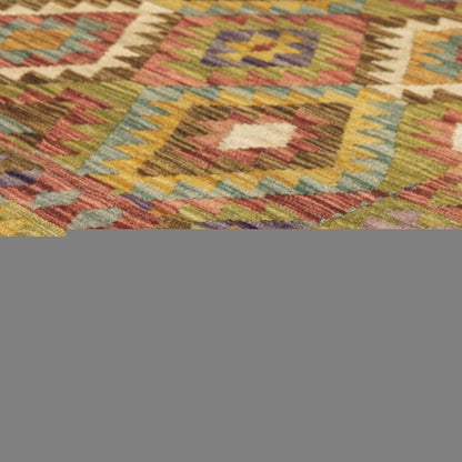 2' X 8' Gold Orange Brown Red Green Purple And Beige Southwestern Printed Stain Resistant Non Skid Runner Rug