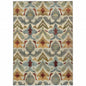 2' X 3' Ivory Grey Rust Gold And Blue Abstract Power Loom Stain Resistant Area Rug