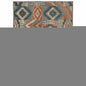 4' X 6' Blue Teal Grey Orange Gold Ivory And Rust Geometric Power Loom Stain Resistant Area Rug