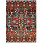 2' X 3' Red Orange Blue And Grey Southwestern Power Loom Stain Resistant Area Rug