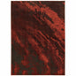 4' X 6' Red And Grey Abstract Power Loom Stain Resistant Area Rug