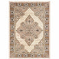 10' X 13' Ivory Gold Grey And Blue Oriental Power Loom Stain Resistant Area Rug