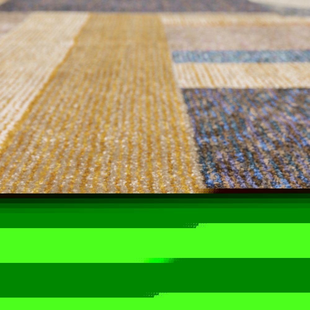5' X 7' Blue and Beige Geometric Power Loom Area Rug