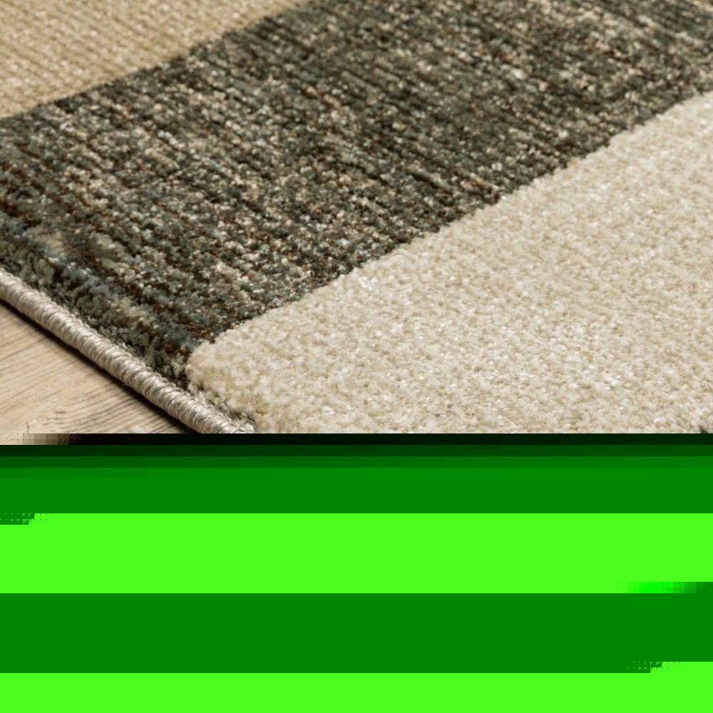 5' X 7' Brown and Ivory Geometric Power Loom Area Rug