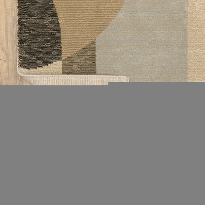 9' X 12' Brown and Ivory Geometric Power Loom Area Rug