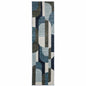 8' Blue And Ivory Geometric Runner Rug