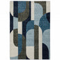 5' X 7' Blue and Gray Geometric Power Loom Area Rug