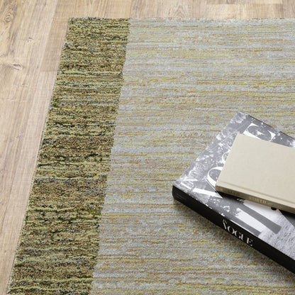 5' X 7' Blue and Beige Geometric Power Loom Area Rug