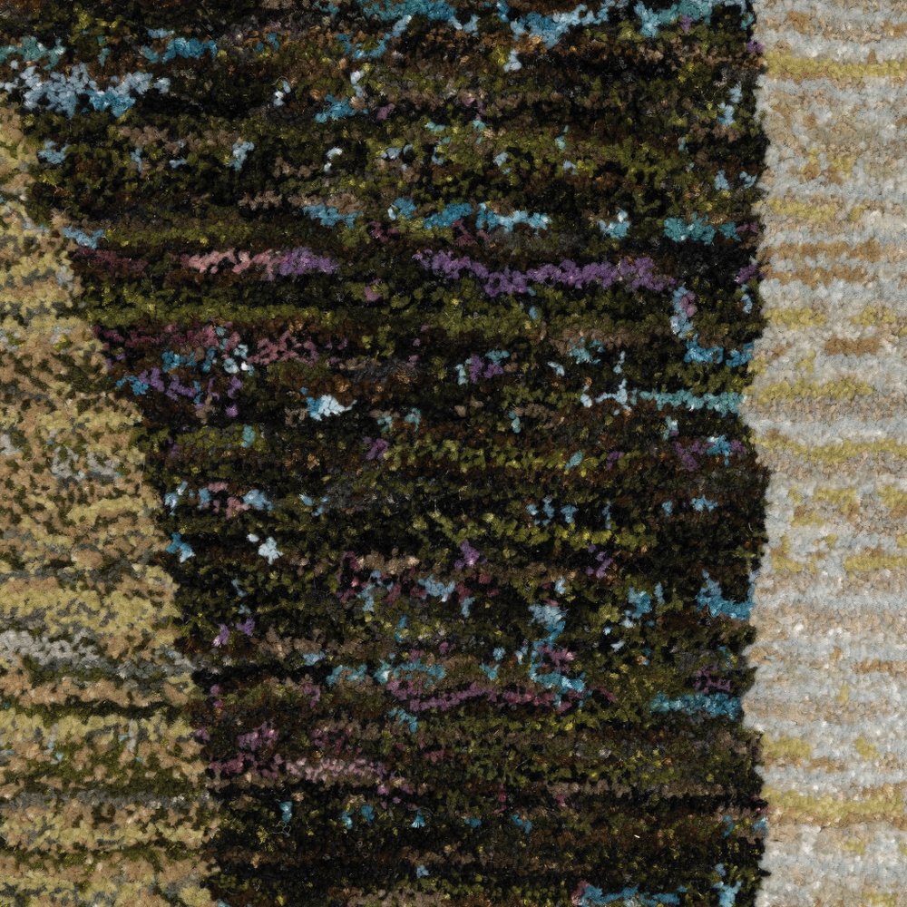 5' X 7' Blue and Beige Geometric Power Loom Area Rug