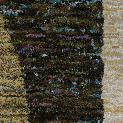 5' X 7' Blue and Beige Geometric Power Loom Area Rug