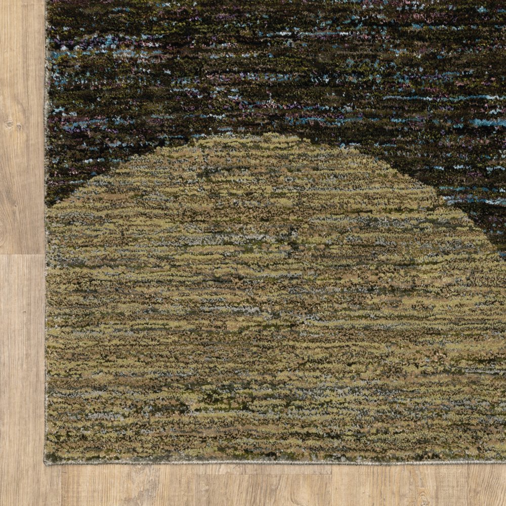 8' X 11' Blue and Beige Geometric Power Loom Area Rug