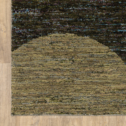 9' X 12' Blue and Beige Geometric Power Loom Area Rug