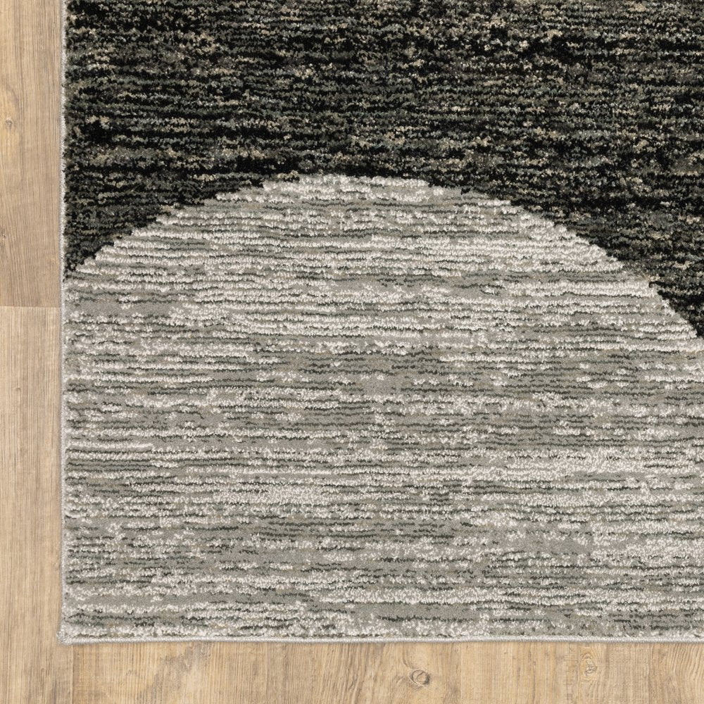 3' X 5' Gray and Ivory Geometric Power Loom Area Rug