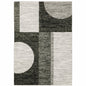 7' X 10' Gray and Ivory Geometric Power Loom Area Rug