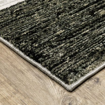 7' X 10' Gray and Ivory Geometric Power Loom Area Rug