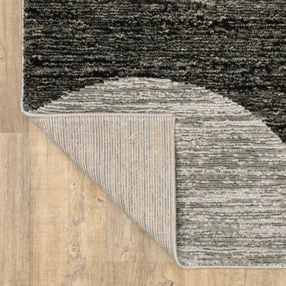 8' X 11' Gray and Ivory Geometric Power Loom Area Rug