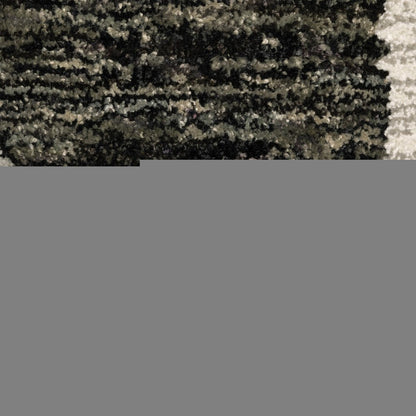 8' X 11' Gray and Ivory Geometric Power Loom Area Rug