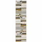 8' Black And Gray Geometric Runner Rug
