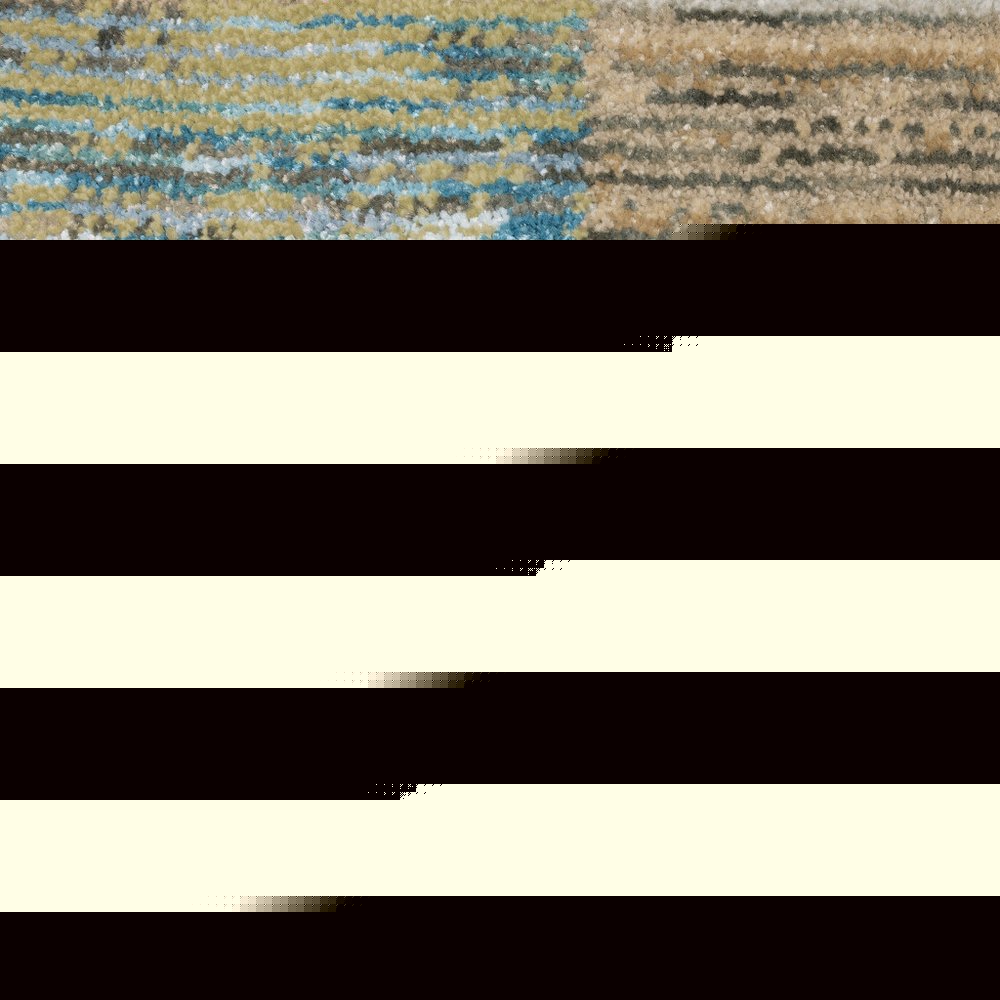3' X 5' Beige Gold Black Grey Tan Teal and Rust Geometric Power Loom Area Rug