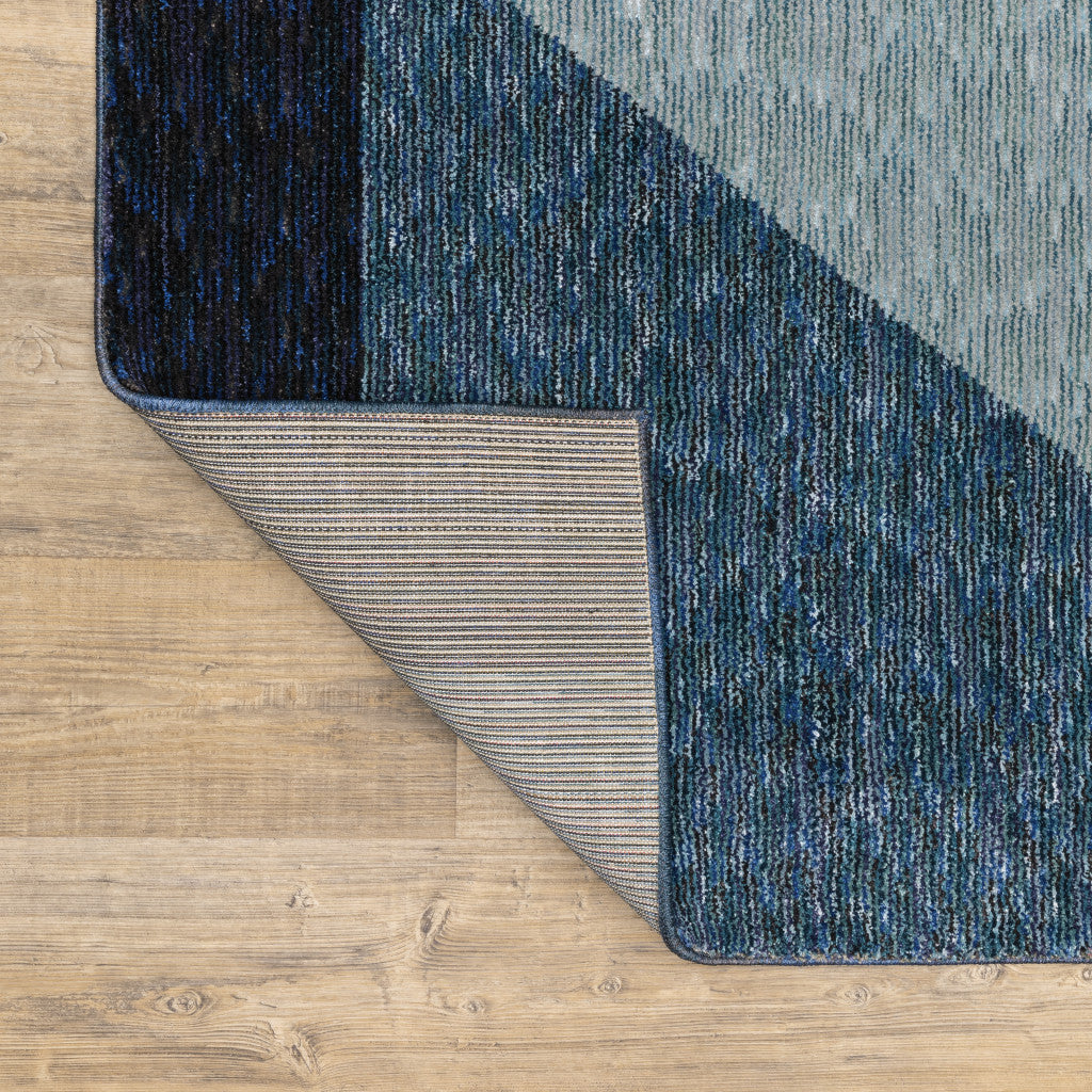 3' X 5' Blue Purple Grey and Teal Geometric Power Loom Area Rug