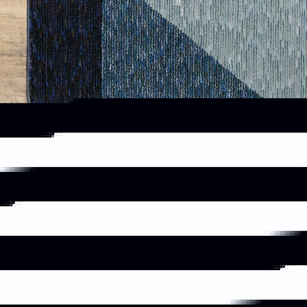 9' X 12' Blue Purple Grey and Teal Geometric Power Loom Area Rug