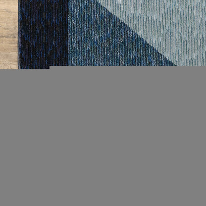 9' X 12' Blue Purple Grey and Teal Geometric Power Loom Area Rug