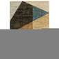 5' X 7' Blue and Beige Geometric Power Loom Area Rug