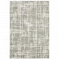 10' X 13' Grey And Ivory Abstract Shag Power Loom Stain Resistant Area Rug