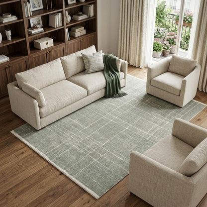 8' X 11' Gray and Ivory Geometric Shag Power Loom Area Rug