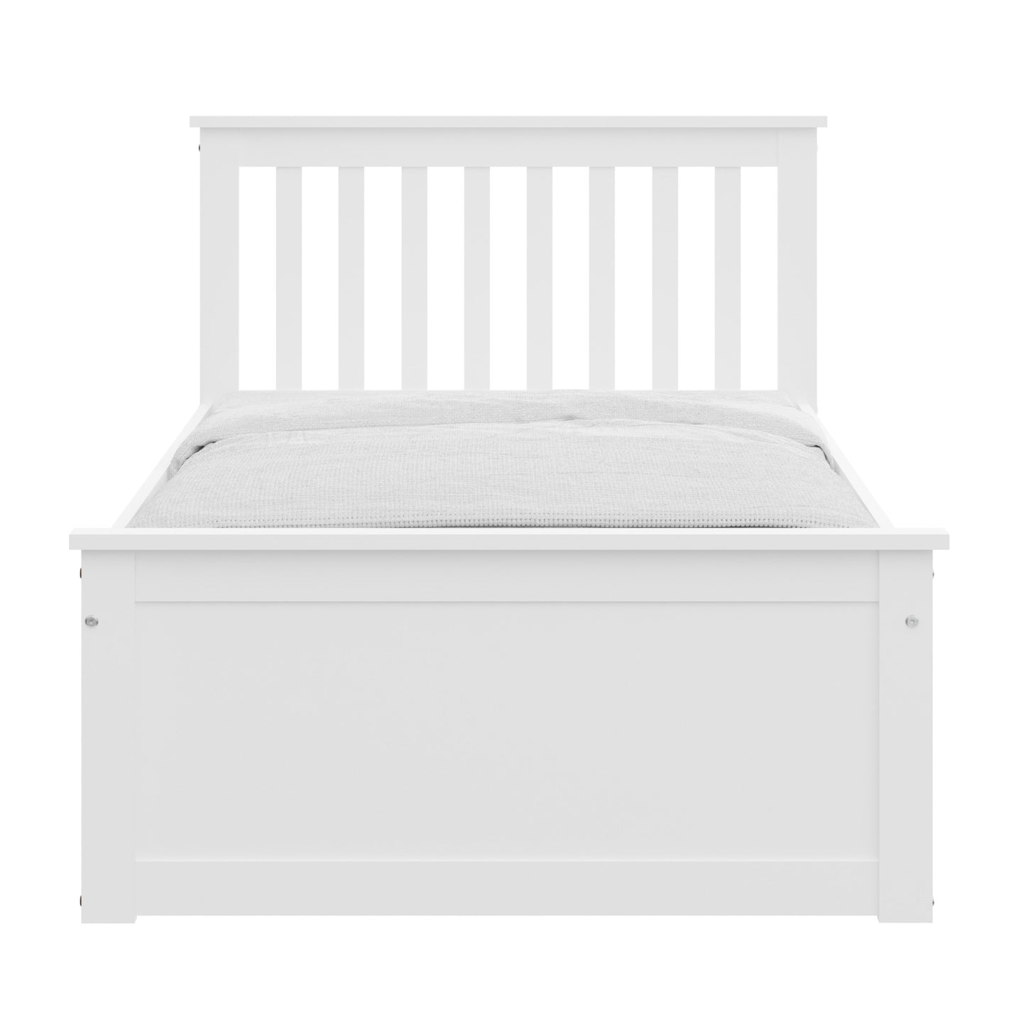 White Solid Wood Twin Bed With Pull Out Trundle