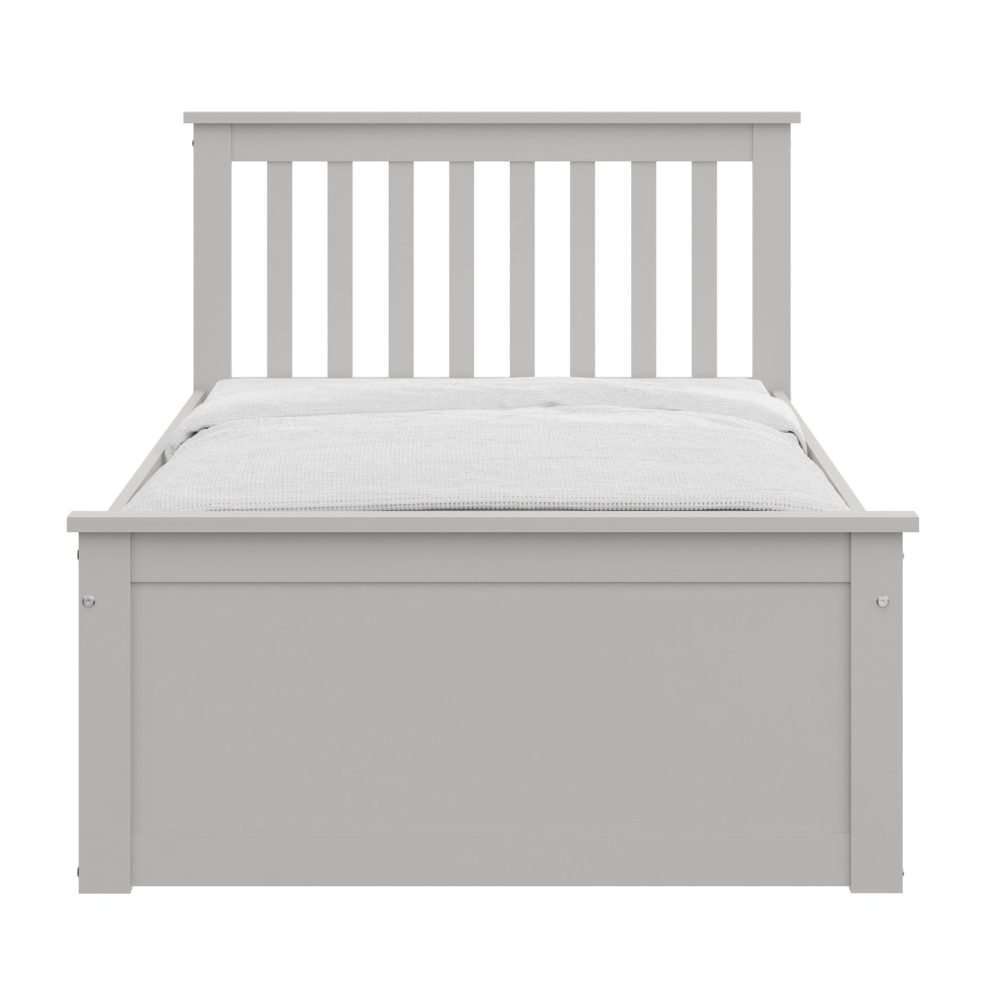 White Solid Wood Twin Bed With Pull Out Trundle