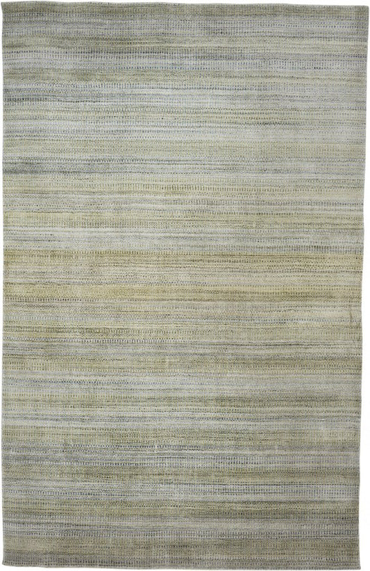 8' X 11' Gold Ivory And Gray Abstract Area Rug