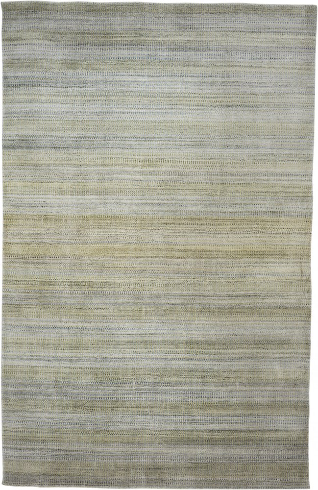 8' X 11' Gold Ivory And Gray Abstract Area Rug