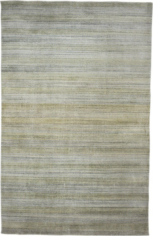 10' X 13' Gold Ivory And Gray Abstract Area Rug