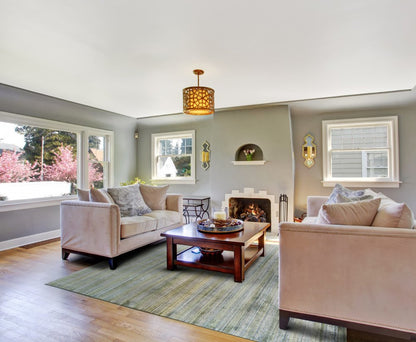 8' X 11' Gold Ivory And Gray Abstract Area Rug