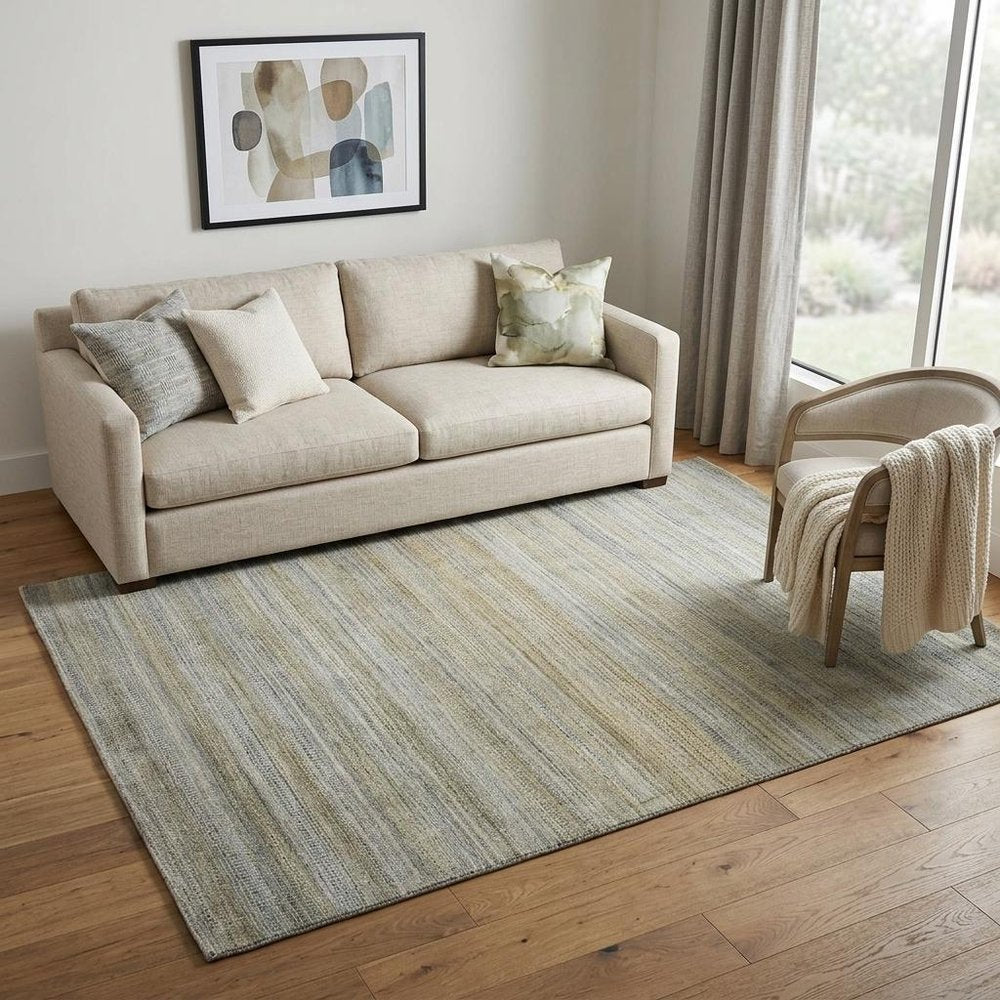 8' X 11' Blue and Gray Ombre Hand Woven Area Rug