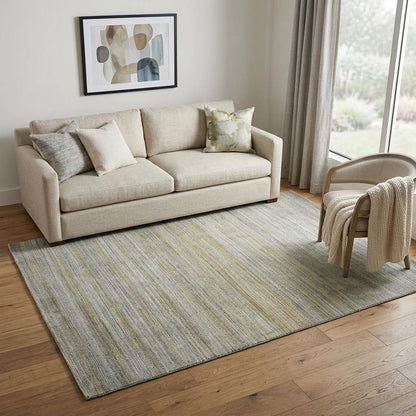 8' X 11' Blue and Gray Ombre Hand Woven Area Rug