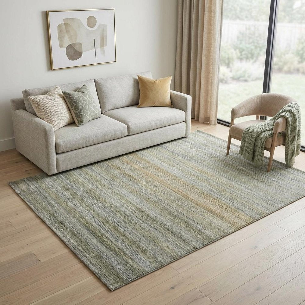 10' X 13' Gold Ivory And Gray Abstract Area Rug