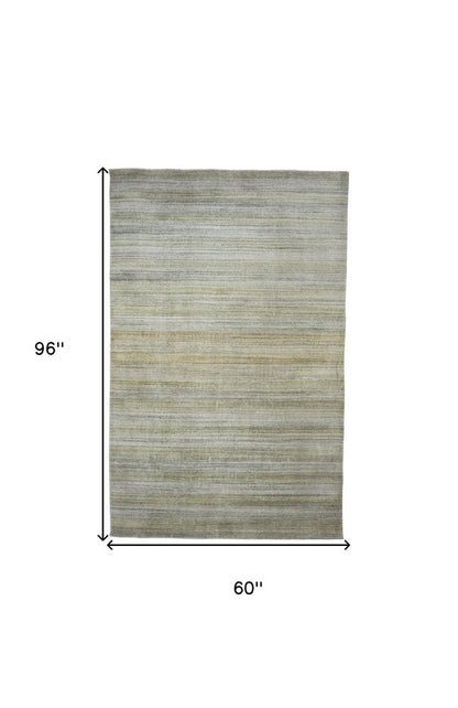 8' X 11' Blue and Gray Ombre Hand Woven Area Rug